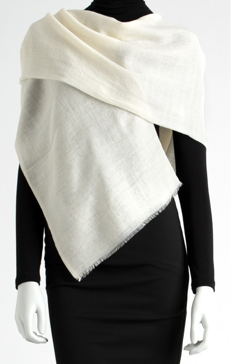 Wool scarf in Antique White